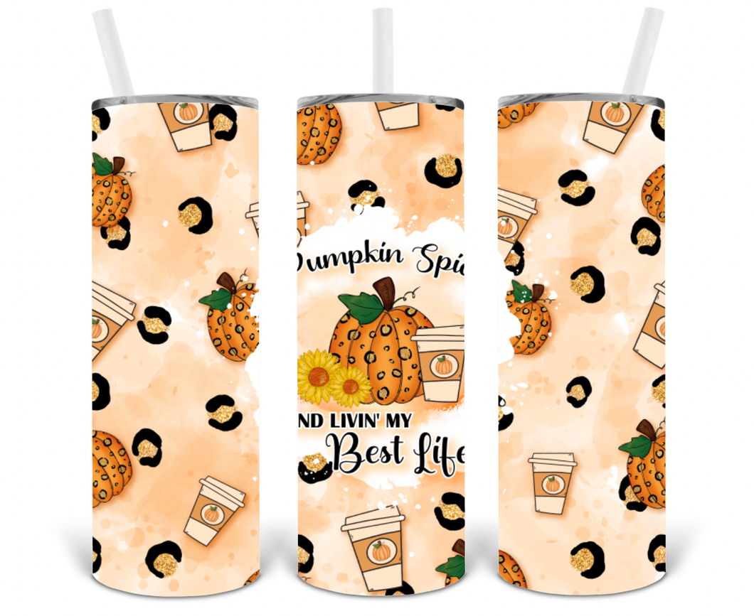 Pumpkin Spice Best Life 20oz Insulated Tall Tumbler with Straw