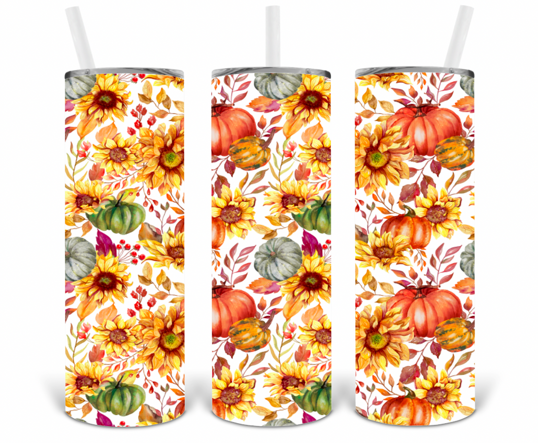 Sunflower Pumpkins 20oz Insulated Tall Tumbler with Straw