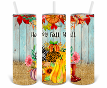 Load image into Gallery viewer, Happy Fall Y&#39;all 20oz Insulated Tall Tumbler with Straw
