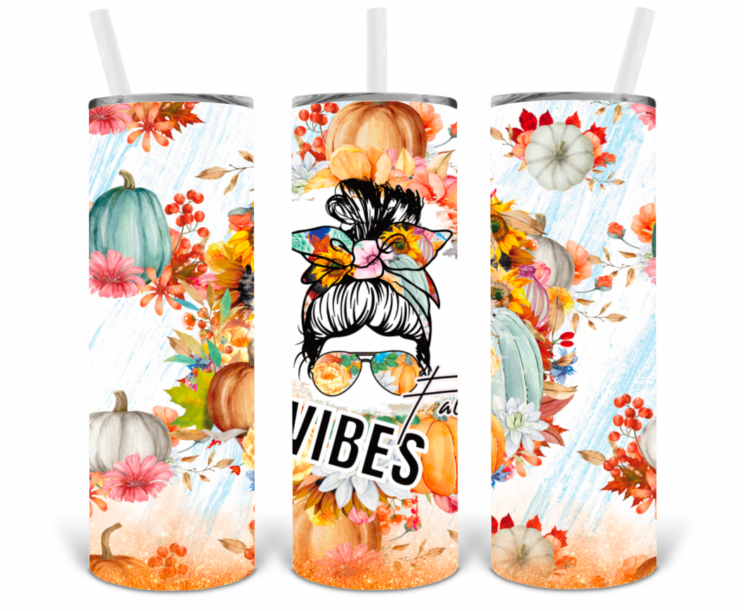 Fall Vibes 20oz Insulated Tall Tumbler with Straw