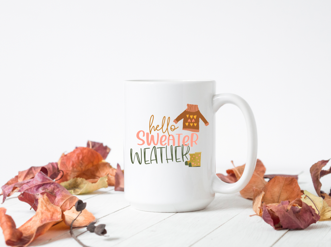 Hello Sweater Weather 15oz Ceramic Mug