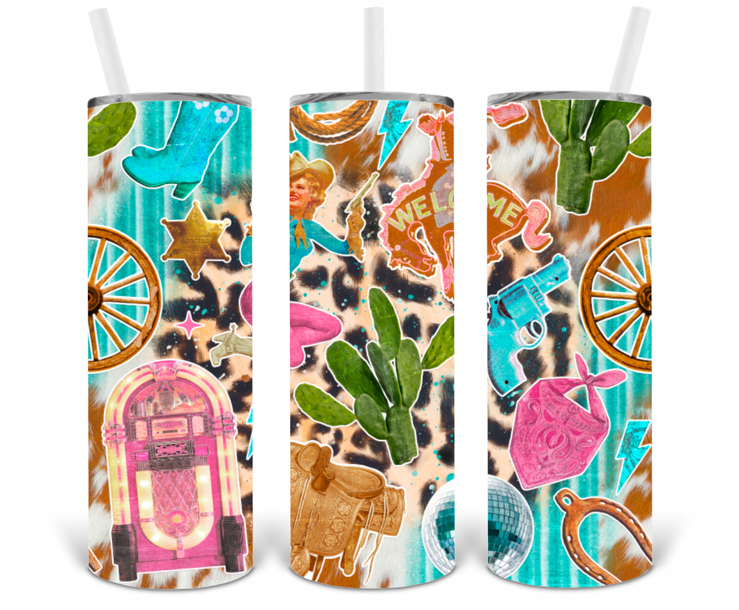 Western Icons 20oz Insulated Tall Tumbler with Straw