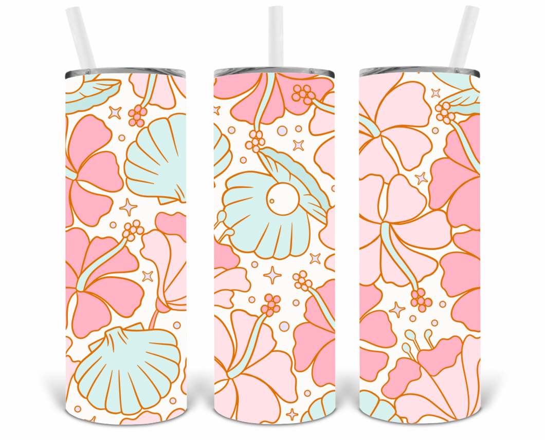 Pearl Seashells 20oz Insulated Tall Tumbler with Straw