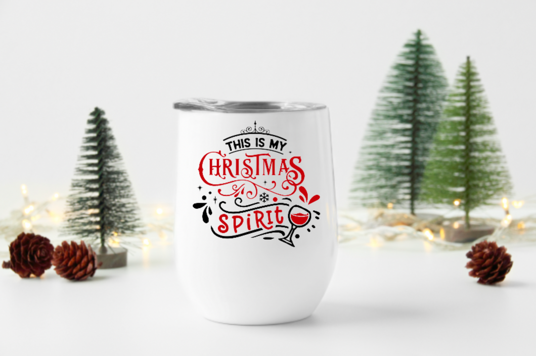 This is My Christmas Spirit 12oz Stemless Insulated Wine Tumbler