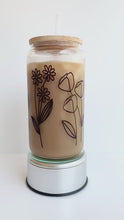 Load and play video in Gallery viewer, Wildflowers Wrap 16oz Glass Can Cup with Bamboo Lid
