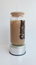 Load and play video in Gallery viewer, Mama Needs Coffee 16oz Glass Can Cup with Bamboo Lid
